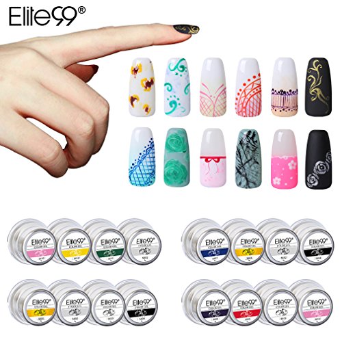 Elite99 Gel Nail Polish 3D Painting Nail Gel Soak Off UV LED 4PCS DIY Manicure Nail Art Decoration 8g