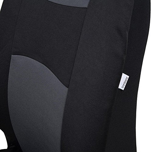 BDK OS309CC Charcoal Gray Polypro Black/Car Seat Cover, Easy Wrap Two-Tone Accent for Auto, Split Bench