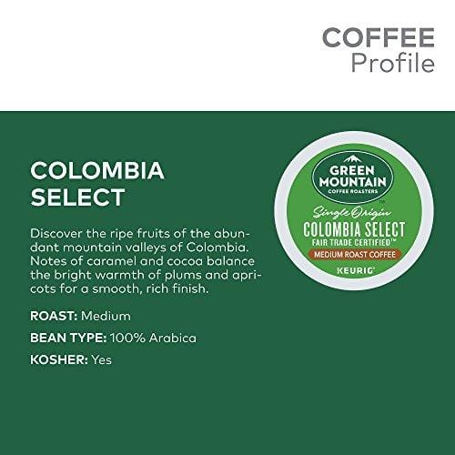 Green Mountain Coffee Roasters Colombian Fair Trade Select Keurig Single-Serve K-Cup Pods, Medium Roast Coffee, 12 Count (Pack Of 6) ( Pack May Vary )