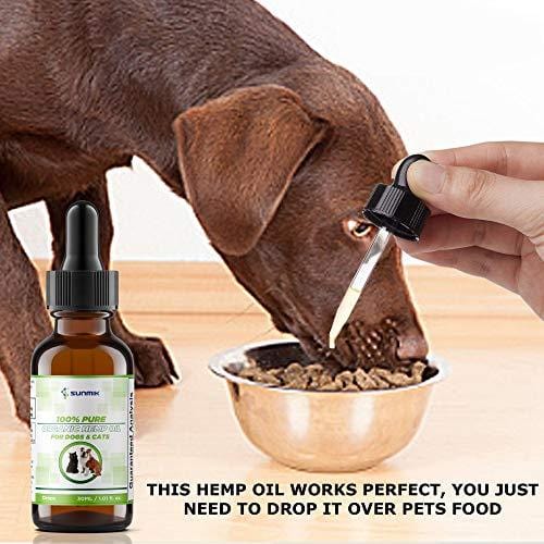 Hemp Oil for Dogs and Cats, 100% Pure, Made in USA, Promotes Natural Anxiety Relief, Mood and Sleep, Hip and Joint Health