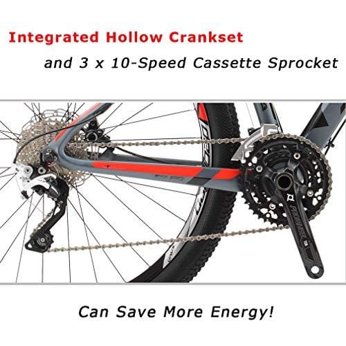 SAVADECK Carbon Fiber Mountain Bike, DECK6.0 Mountain Bicycle 26"/27.5"/29" Complete Hard Tail MTB 30 Speed Shimano M6000 DEORE Group Set (Black White,26" 17")