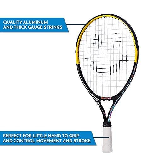 Street Tennis Club Tennis Rackets for Kids, 21-Inch, Black/Yellow