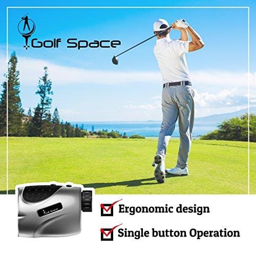 Golf Laser Range Finder by Golf Space - Rangefinder Binoculars Power Device With High Precision. Measuring Distance Slope Angle and Flag Lock. Hunting Binocular Rangefinders. Rechargeable
