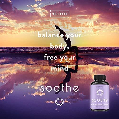 SOOTHE Adrenal Support & Thyroid Support Supplement - Natural Formula That Promotes Energy, Metabolism, Adrenal Fatigue Relief, Stress Response | Ashwagandha, Rhodiola, Zinc | Cortisol Balance | Vegan