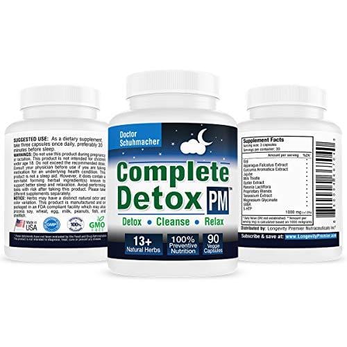 Longevity Complete Detox [PM] - Rapid Whole Body Detox with Support for Deeper Sleep & Better Relaxation - Colon, Liver, Lymph, Kidney Cleanse with Goji Berries & 13+ Other top Quality Natural Herbs