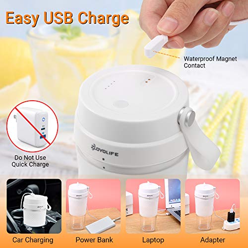 ZOYOLIFE Portable Blender Mini Personal Blender With USB Rechargeable, Juicer Smoothie Blender Smoothie Maker Cordless BPA Free Small Juicer Cup Mixer, Magnetic Charging Plug,13.5oz/400ml, Home Outdoor Travel Office
