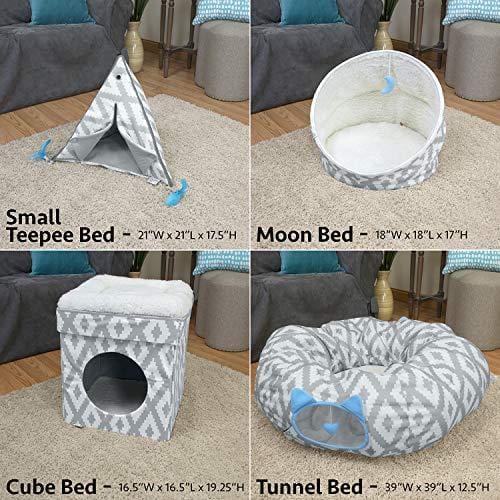 Kitty City Large 12" Multifunction Cat Tunnel and with Central Mat for Cat, Cat Toy, Cat Bed