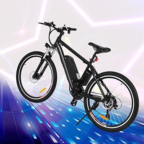 Kemanner 26 inch Electric Mountain Bike 21 Speed 36V 8A Lithium Battery Electric Bicycle for Adult (Black-New)