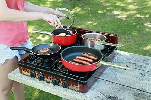 Koblenz PFK-400 Victoria 4-Burner Gas Stove, Bronze, 18" x 24"