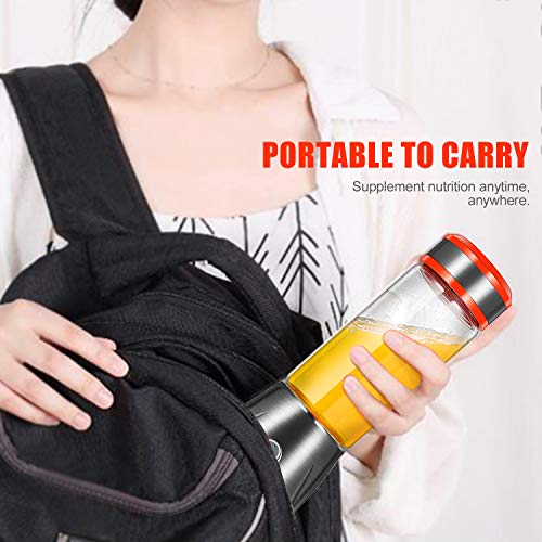 CHWARES Portable Blender Glass,  Personal Size Blender Shakes and Smoothies Mini Jucier Cup USB Rechargeable, Fruit Juice, Milk Shakes, 12.8 oz, Six 3D Fans Blender Travel, Home, Picnic, Baby Food