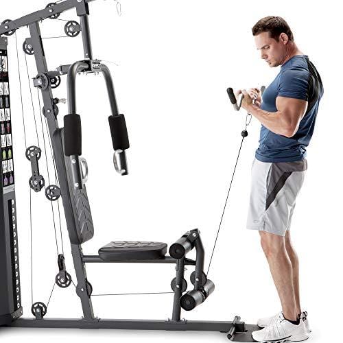 Marcy150lb. Stack Home Gym with Pulley, Arm, and Leg Developer Multifunctional Workout Station for Home Gym Weightlifting and Body Building MWM-4965