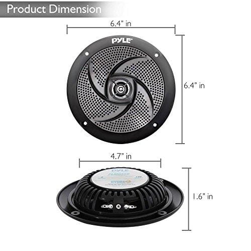 Pyle Marine Speakers - 5.25 Inch Low Profile Slim Style Waterproof Wakeboard Tower and Weather Resistant Outdoor Audio Stereo Sound System with 180 Watt Power - 1 Pair in Black (PLMRS5B)