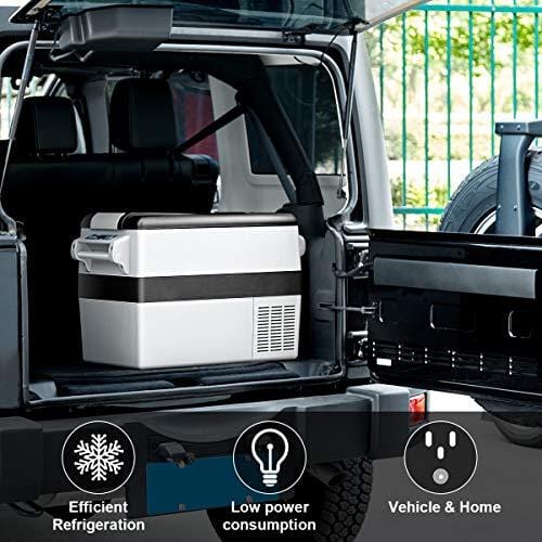 COSTWAY 54 Quart Portable Refrigerator/Freezer Compact Vehicle Car Mini Fridge Electric Cooler for Truck Party, Travel, Picnic Outdoor, Camping（-4°F to 50°F）(Black and Grey)