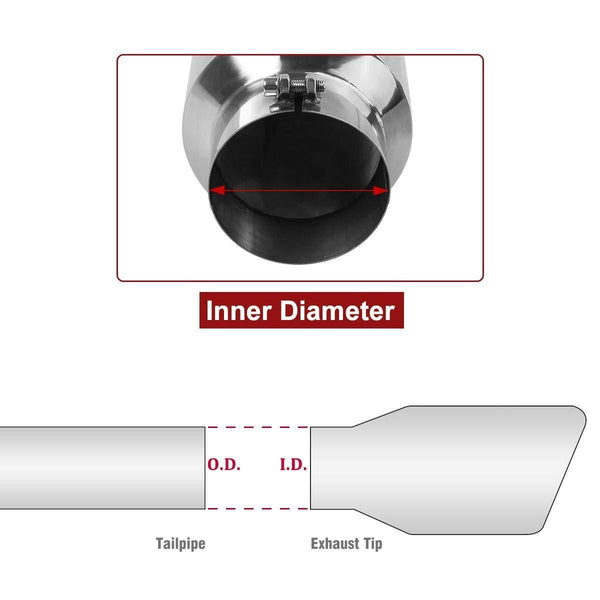 Universal Diesel Trucks Car 5 Inch Inlet 8" Outlet Exhaust Tip 15" Long Tail Pipe Stainless Steel Polished Bolt On