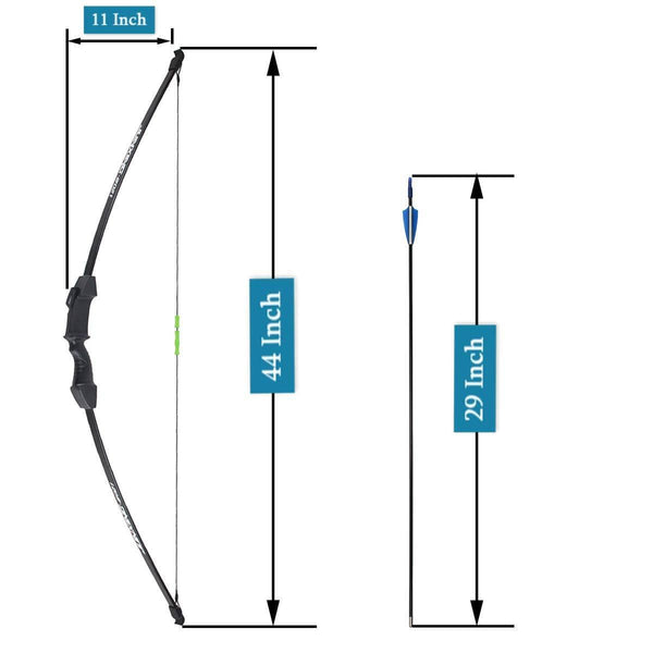 iMay 45" Bow and Arrows Set with 9 Arrows 2 Target Faces for Teens Outdoor Archery Beginner Gift Recurve Bow Longbow Kit (Black)