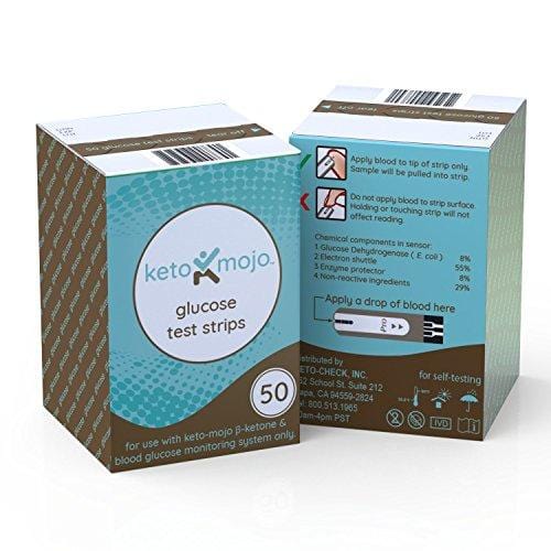 KETO-MOJO 50 Blood Glucose Test Strips, Precision Sugar Measurement for Diabetics, Monitor Your Diabetes & Ketogenic Low-Carb Diet and Nutritional Ketosis, Strips Work Only in Keto-Mojo Meters