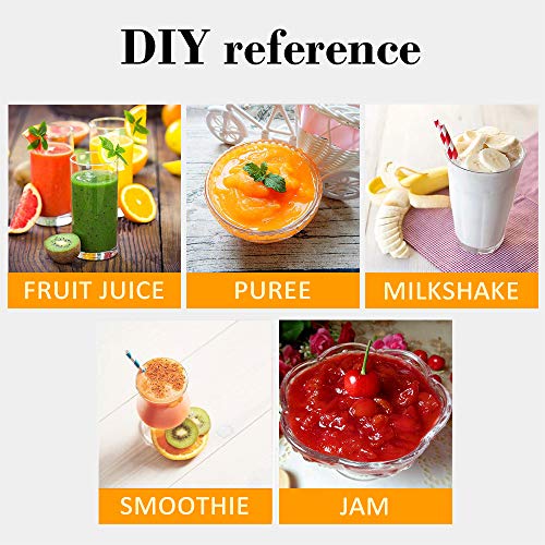 Portable Blender, Portable Blender Juicer Cup, Smoothie Blender, Stainless blades 16500rpm, 5000mAH USB Rechargeable Cordless Smoothie Glass Blender for Travel, Gym, Picnic, Kitchen (FDA, BPA free) (Double Portable blender)