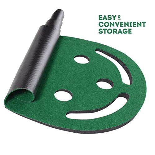 Milliard Premium Golf Putting Green Incline Mat for Indoor, Outdoor, Office and Home use with 3 Holes and Trap Cutouts 9'x3'