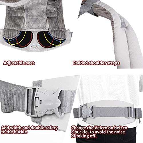 Maydolly Baby Carrier, 5-in-1 Convertible Carrier Ergonomic, Soft Breathable Mesh Cmfortable, Front and Back Carrier, with Head Support, Padded Shoulder Strap (Black)