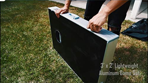 ZENY Cornhole Set 3x2 Cornhole Bean Bag Toss Game Set Aluminum Frame Boards 8 Corn Hole Bean Bags Outdoor Lawn Yard Game