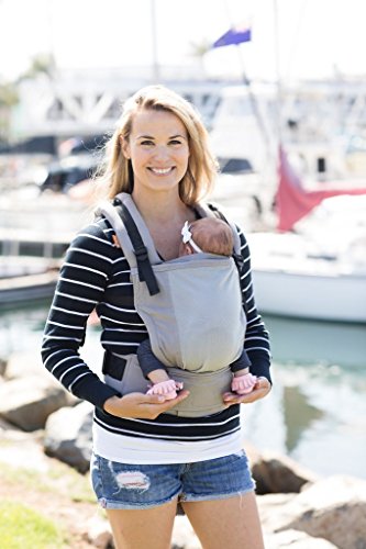 Baby Tula Free-to-Grow Coast Mesh Baby Carrier 7-45 lb, Adjustable Newborn to Toddler Carrier, Ergonomic Inward Front and Back Carry, Lightweight - Coast Overcast, Light Gray with Light Gray Mesh