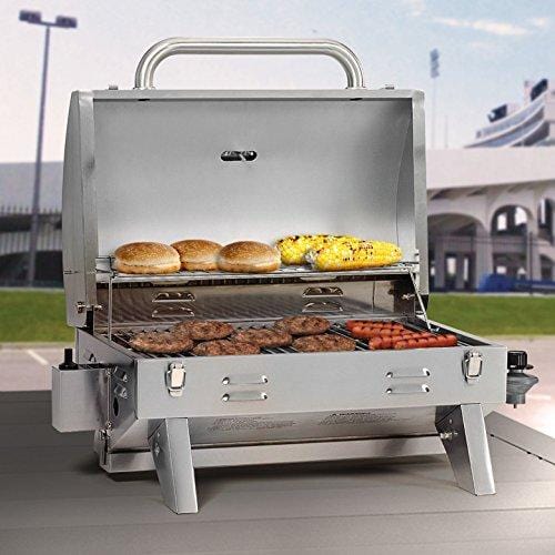Smoke Hollow 205 Stainless Steel TableTop Propane Gas Grill, Perfect for tailgating,camping or any outdoor event