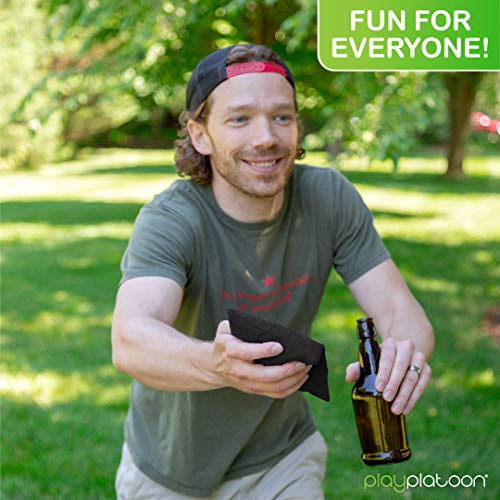 Play Platoon Premium Weather Resistant Duck Cloth Cornhole Bags - Set of 8 Bean Bags for Corn Hole Game - 4 Red & 4 Black.