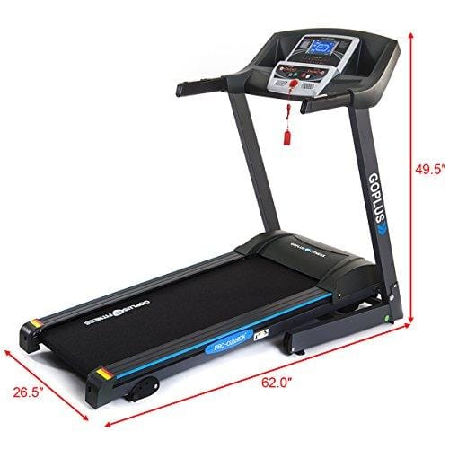 Goplus 2.25HP Folding Treadmill Electric Support Motorized Power Running Fitness Jogging Incline Machine g Fitness Jogging Incline Machine Fitness Jogging Incline Machine Black Jaguar Ⅱ(Classic)