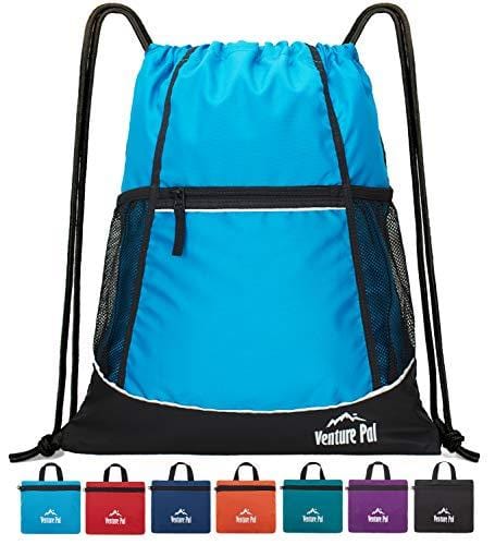 Venture Pal Packable Sport Gym Drawstring Sackpack Backpack Bag with Wet Pocket for Men,Women,Kids-Blue