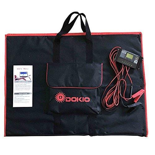 DOKIO 100 Watts 12 Volts Monocrystalline Foldable Solar Panel with Charge Controller