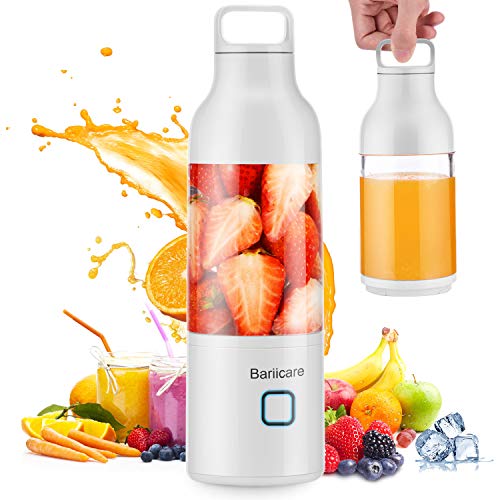 Portable Blender, [Updated 2020 Version] Bariicare Smoothie Blender with 4 Blades, 20 oz Travel Fruit Mixer Machine, 4000 mAh USB Rechargeable Ice Blender Mixer for Home, Office, Sports, Outdoors