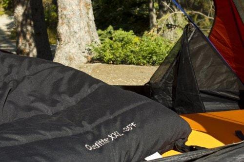TETON Sports Outfitter XXL Sleeping Bag; Warm and Comfortable Sleeping Bag Great for Camping Even in Cold Seasons; Storage Duffle Bag Included; Black, Left Zip