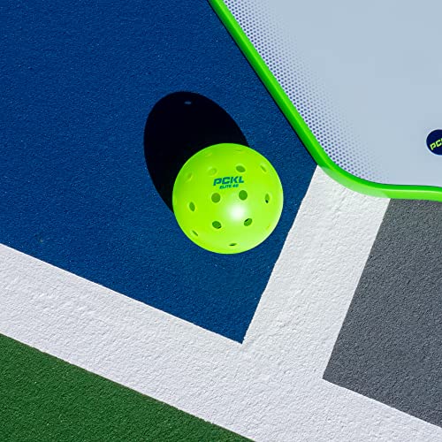 PCKL Elite 40 Pickleball Balls | Tournament and Competition Ball | 4 Pack of Balls | 50 Pack | 100 Bulk Pack | USA Pickleball Approved (4 Pack, Neon Green)