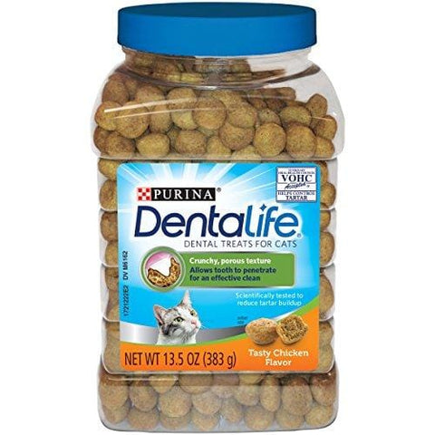 Purina DentaLife Made in USA Facilities Cat Dental Treats; Tasty Chicken Flavor - 13.5 oz. Canister