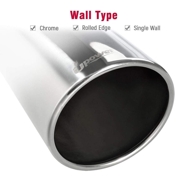 Universal Diesel Trucks Car 5 Inch Inlet 8" Outlet Exhaust Tip 15" Long Tail Pipe Stainless Steel Polished Bolt On
