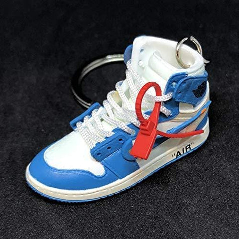 Air Jordan 1 I High Retro Off White UNC Blue OG Sneakers Shoes 3D Keychain Figure ...