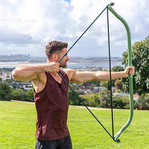 Gorilla Bow Portable Home Gym Resistance Band System, Weightlifting and HIIT Interval Training Kit, Full Body Workout Equipment (Original Green)
