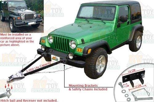 Universal Tow Bar Adjustable Mount Tow Bar Tow Kit with Magnetic Tow Lights