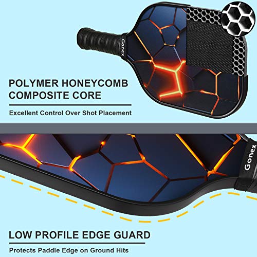 Gonex Pickleball Paddles Set of 2 Graphite Pickleball Set Pickleball Rackets Equipment with Pickleball Racquet, Honeycomb Composite Core, Balls and Carry Bag