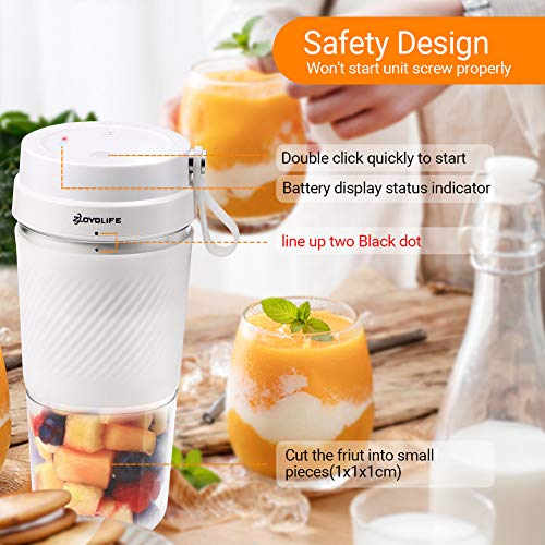 ZOYOLIFE Portable Blender Mini Personal Blender With USB Rechargeable, Juicer Smoothie Blender Smoothie Maker Cordless BPA Free Small Juicer Cup Mixer, Magnetic Charging Plug,13.5oz/400ml, Home Outdoor Travel Office