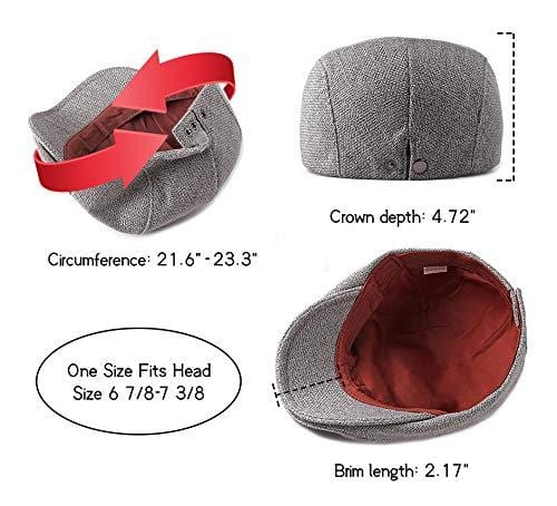 LANLEO Men's Newsboy Hat Cotton Gatsby Flat Ivy Driving Golf Cap (Gray-b) [product _type] LANLEO - Ultra Pickleball - The Pickleball Paddle MegaStore