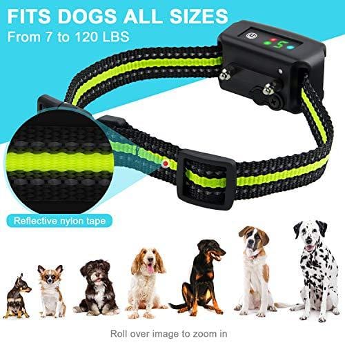 Bark Collar [2019 Upgrade Version] No Bark Collar Rechargeable Anti bark Collar with Beep Vibration and No Harm Shock Smart Detection Module Bark collar for Small Medium Large Dog
