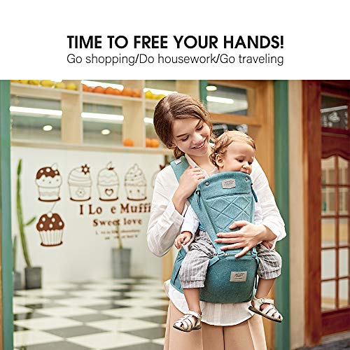 Maydolly Baby Carrier 360 All Carry Positions Baby Carrier with Hip Seat Wonderful Baby Shower Gift (Blue)