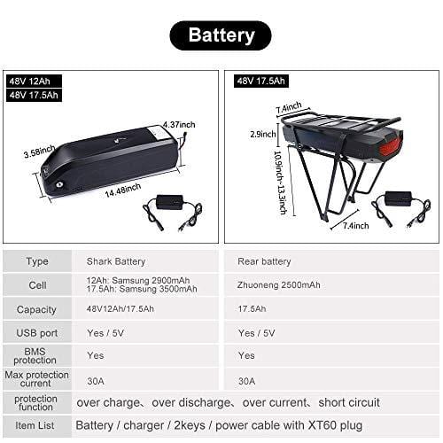 BAFANG BBS02B 48V 750W Ebike Motor with LCD Display 8fun Mid Drive Electric Bike Conversion Kit with Battery (500C Display, 750W Motor+46T Chainring+Battery)