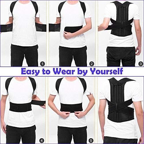 Back Brace Posture Corrector for Women and Men Back Lumbar Support Shoulder Posture Support for Improve Posture Provide and Back Pain Relief (27.5"-49.5") Waist-L