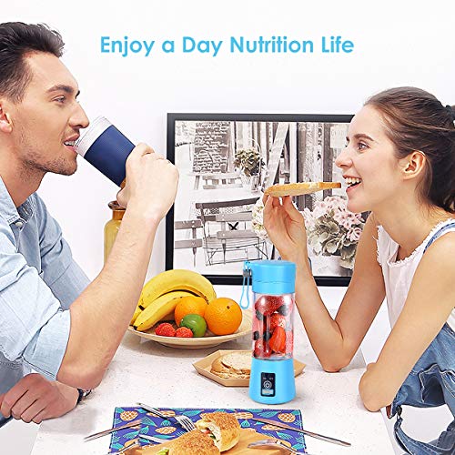 Geohee Personal Blender, Smoothies Mini Jucier Cup USB Rechargeable and Personal Size Blender Shakes,380ml,Fruit Juice,Mixer