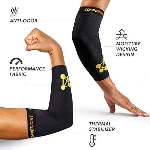 CopperJoint Copper-Infused Compression Elbow Sleeve, High-Performance Design Promotes Proper Blood Flow to Help Improve Circulation and Support Healing for All Lifestyles, Single Sleeve (X-Large)