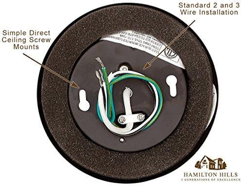 New Round Flush Mount Thin Ceiling Light |  LED Disc Shaped Thinnest Round Dimmable Lighting Fixture | Direct Wire Lights | No Drywall Work Required | 3000K Bright White | 5.5" Oiled Bronze