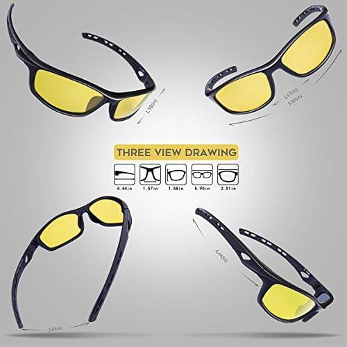RIVBOS Polarized Sports Sunglasses Driving Sun Glasses Shades for Men Women Tr 90 Unbreakable Frame for Cycling Baseball Running Rb833 833-black Night Version Lens [product _type] RIVBOS - Ultra Pickleball - The Pickleball Paddle MegaStore