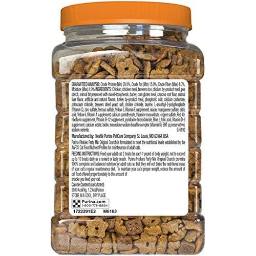 Purina Friskies Made in USA Facilities Cat Treats; Party Mix Original Crunch - 20 oz. Canister